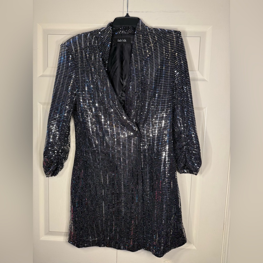 Fab’ric Women’s Sparkle Oversized‎ Blazer Jacket